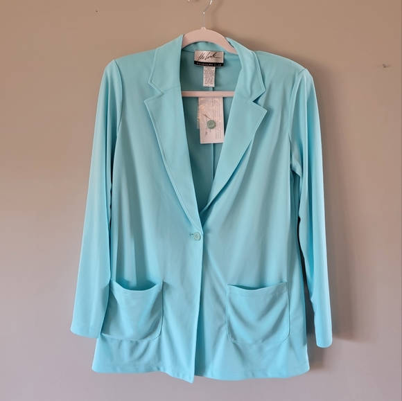 Casual Vintage Blazer Jacket Eggshell Blue Y2k - Picture 2 of 11